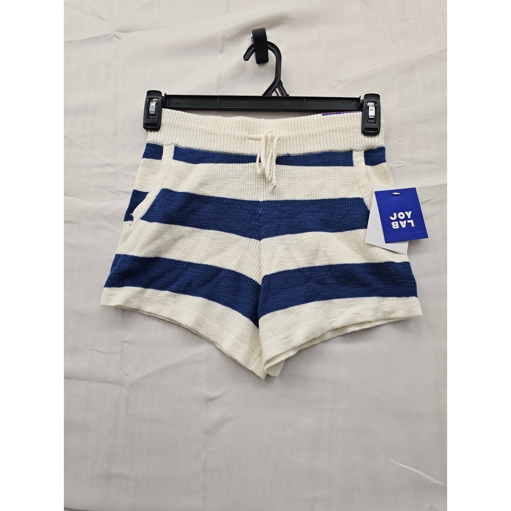 JoyLab Blue and Cream Striped Knit Shorts